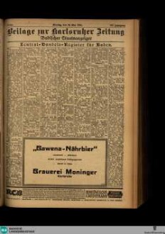Karlsruher Zeitung, Zentral-Handels-Register für Baden