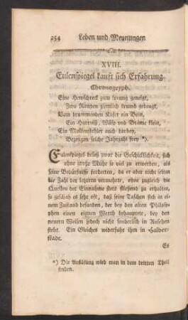 XVIII. Eulenspiegel kauft sich Erfahrung.