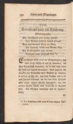XVIII. Eulenspiegel kauft sich Erfahrung.