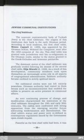 Jewish Communal Institutions