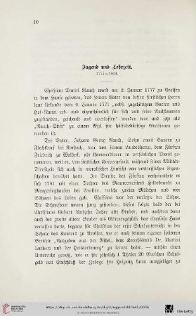 Jugend und Lehrzeit: 1777-1804