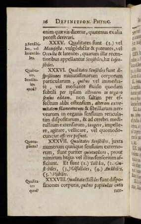 16-27, XXXVIII. Qualitates quid? - LXXXIV. Qualitates Insensibiles, vel Occultae.