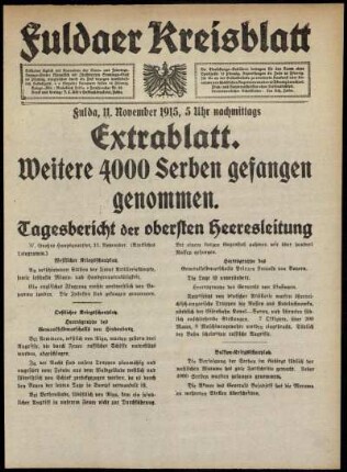 Ausgabe vom Donnerstag, den 11. November 1915.