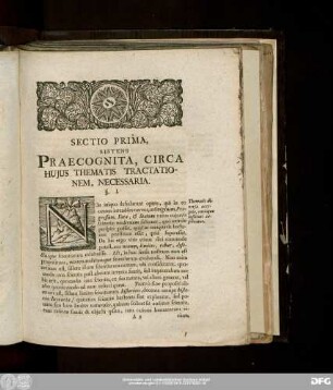 Sectio Prima, Sistens Praecognita, Circa Huius Thematis Tractationem, Necessaria.
