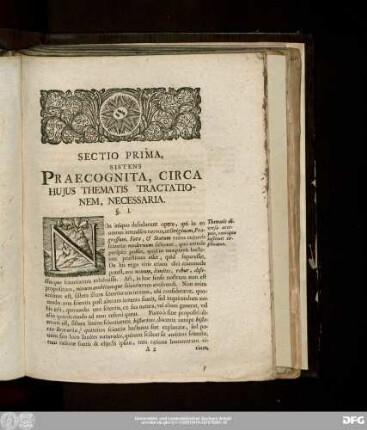Sectio Prima, Sistens Praecognita, Circa Huius Thematis Tractationem, Necessaria.