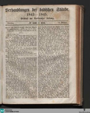 Verhandlungen der badischen Stände, Nr. 440 und 441