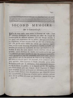 Second Memoire