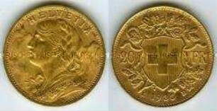 20 Franken, Goldmünze