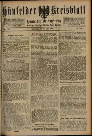 Ausgabe vom Samstag, den 29. Juli 1922.