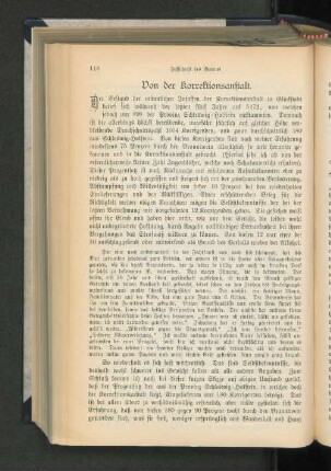 Von der Korrektionsanstalt.