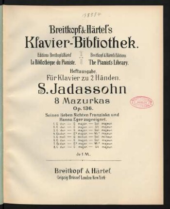 3: Mazurka G-Dur : Op. 136 No. 3