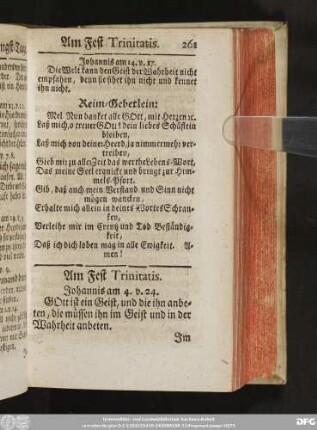 Am Fest Trinitatis.
