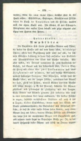 Dritte Klasse. Amphibien.