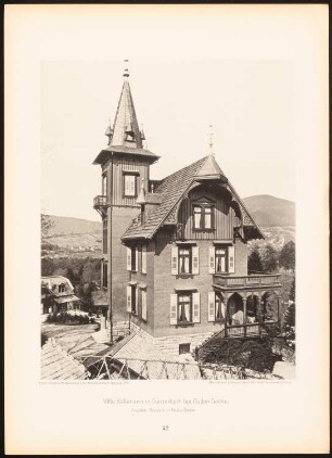 Villa Kalkmann, Gunzebach: Ansicht (aus: Moderne Neubauten, 1.Jg., 1894, hrsg. W. Kick)