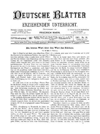 Ein letztes Wort über den Wert des Schönen