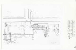 Sanierung Schöneberg, Berlin-Schöneberg (Diplomarbeit bei Kurt Dübbers): Ladengeschoss, Grundriss Erdgeschoss und 1. Obergeschoss 1:200