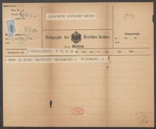 Brief an Ludwig Strecker  an B. Schott's Söhne : 15.07.1903