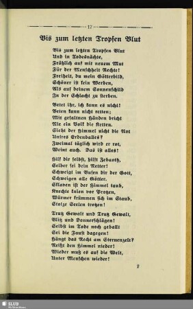 Bis zum letzten Tropfen Blut