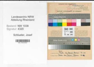 Entnazifizierung Josef Schlueter , geb. 12.09.1912 (Postbeamter)