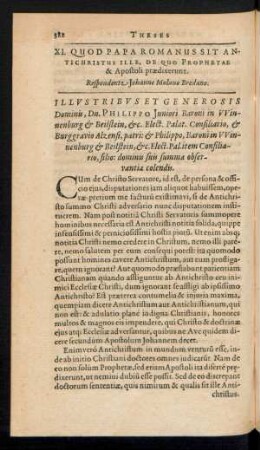 XI. Quod Papa Romanus Sit Antichristus ille ...