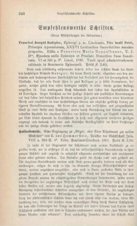 340-348 Empfehlenswerthe Schriften