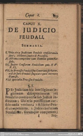 Caput X. De Judicio Feudali