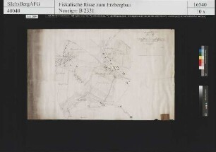 Geviertes Feld auf den Eisensteinzechen Graf Karl bei Burkhardswalde, Lohse Gevierte Fundgrube bei Schmiedewalde und Gute Hoffnung Fundgrube bei Groitzsch (Burkhardswalde)