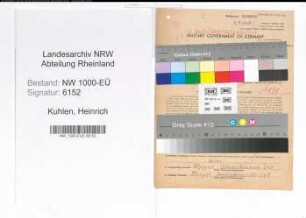Entnazifizierung Heinrich Kuhlen, geb. 06.03.1904 (Polizeibeamter)
