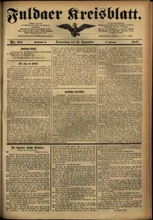 Ausgabe vom Donnerstag, den 26. September 1907.