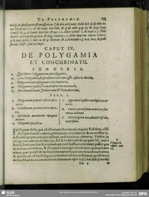 Caput IV. De Polygamia Et Concubinatu