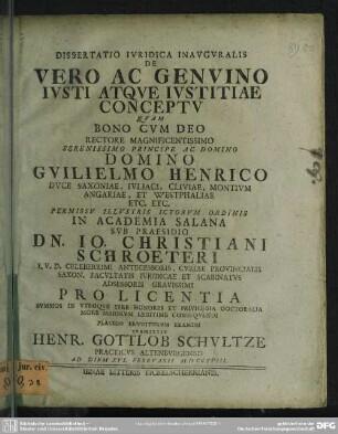 Dissertatio Iuridica Inauguralis De Vero Ac Genuino Iusti Atque Iustitiae Conceptu