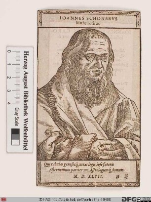 Bildnis Johannes Schöner (lat. Schonerus)