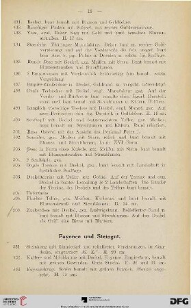 Fayence und Steingut (Nr. 531-574)