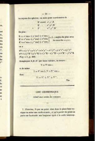 Lieu géométrique.