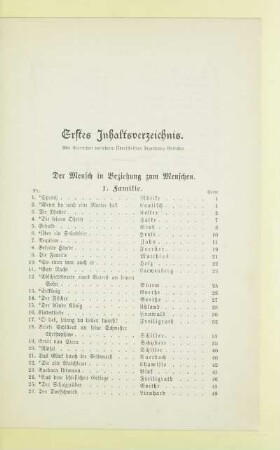 Erstes Inhaltsverzeichnis