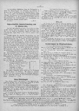 Außerordentliche Hauptversammlung vom 22. Oktober 1921