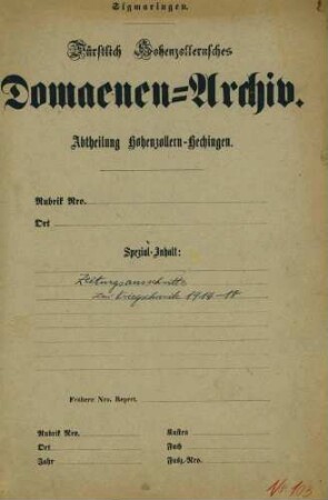 Zeitungsausschnitte für eine Kriegschronik 1914-1918