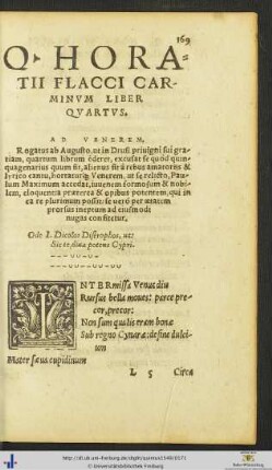 QUINTI HORATII FLACCI CARMINUM LIBER QUARTUS