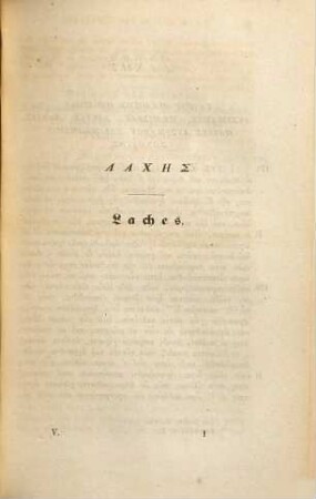 Platons Werke : griechisch und deutsch ; mit kritischen und erklärenden Anmerkungen, 5. Laches und Charmides