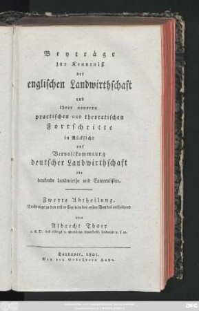 Bd. 2, Abth. 2: Nachträge zu den ersten Capiteln des ersten Bandes enthaltend