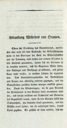 Abdankung Wilhelms von Oranien