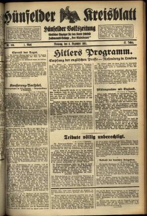 Erste Ausgabe vom Dienstag, den 08. Dezember 1931.