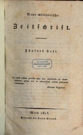 Neue militärische Zeitschrift. 1813,2, 1813, 2