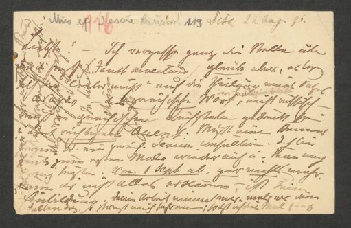 Briefkarte an Marie von Bülow : 22.08.1896