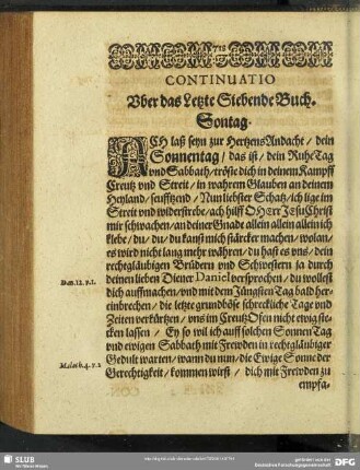 Uber das Letzte Siebende Buch. Sontag