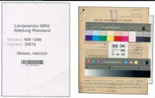 Entnazifizierung Heinrich Meinen , geb. 14.06.1905 (Architekt)