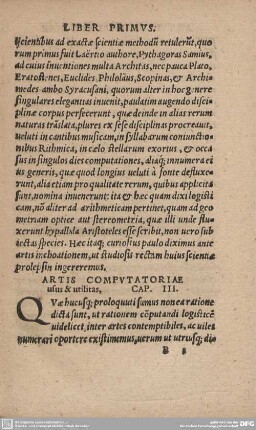 ARTIS COMPUTATORIAE usus & utilitas, CAP. III.