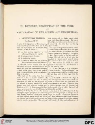 II. Detailed Description of the Tomb, and Explanation of the Scenes and Inscriptions