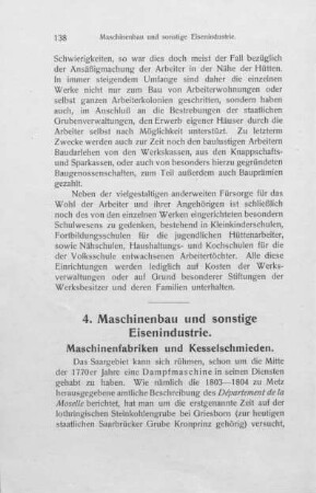 4. Maschinenbau und sonstige Eisenindustrie.