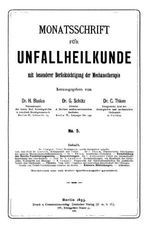 No. 5. Berlin, 20. Mai 1895. II. Jahrgang.